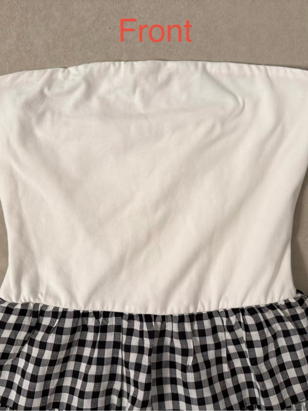 Thirty Thirty Strapless Gingham Tiered Mini Dress Size M Black White NWT - Picture 12 of 17